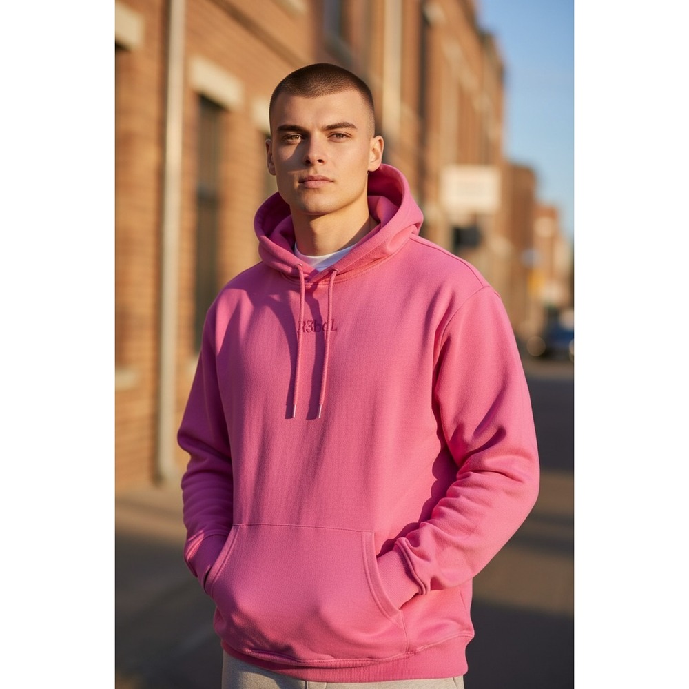 R3bel Hoodie‎ Medium Pigment Pink Dye Sweatshirt Crewneck Embroidered Streetwear